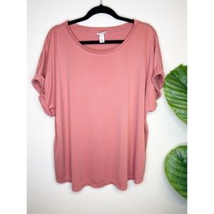 3X Ava & Viv mauve/ rose tshirt blouse